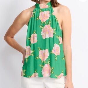 CeCe Green Floral Top